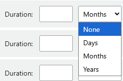 ConstructionOnline's Warranty Duration selection
