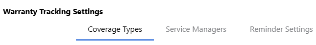 ConstructionOnline's Warranty Tracking Settings