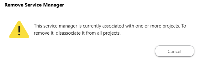 ConstructionOnline's Service Manager Assignment warning