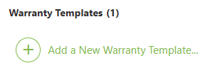 ConstructionOnline's Add New Warranty Template option