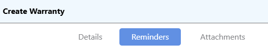 ConstructionOnline's "Reminders" tab for Warranties