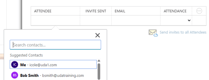 Select Meeting Attendees to be included in construction meetings through ConstructionOnline's Meeting Minutes
