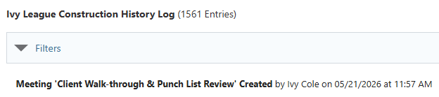 Monitor and track user actions through the Company History Log in ConstructionOnline