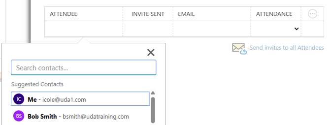 ConstructionOnline offers easy click and add options for construction meeting attendees