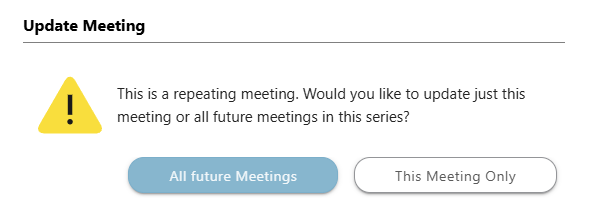 Decide which meetings to update when modifying recurring meetings in ConstructionOnline's Meeting Minutes feature