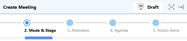Manage a Meeting's Stage in ConstructionOnline's Meeting Minutes software