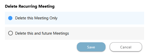 ConstructionOnline's delete meeting option for recurring meetings
