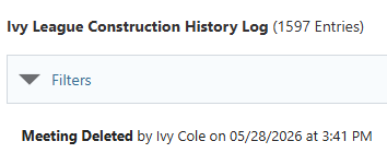See user activity in the ConstructionOnline Company History Log to track construction project management software use