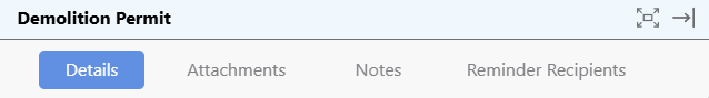 Access the Details tab to modify the construction Permit's information