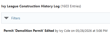 ConstructionOnline's Company History Log