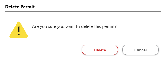 Double-verification message for Permit deletion in ConstructionOnline