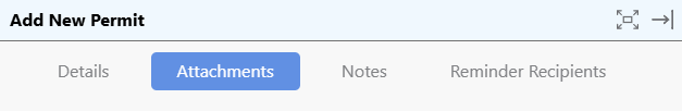 Navigate to the Attachments tab of a Permit