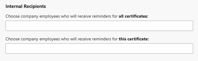 Configure insurance and certificate reminders for internal recipients in ConstructionOnline