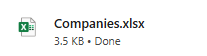 ConstructionOnline's downloaded Excel file for Companies to the user's device