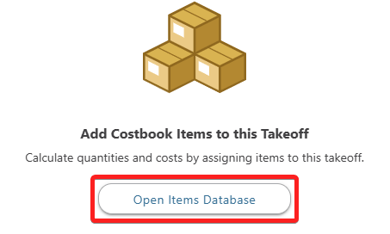 ConstructionOnline's option for adding Costbook Items to a Takeoff Template