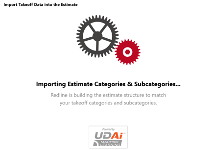 ConstructionOnline's processing of takeoff measurements and generating a project estimate from them