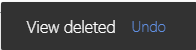 ConstructionOnline's message that flashes confirming a Saved View has been deleted