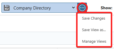 ConstructionOnline's Saved View options within the Action Menu