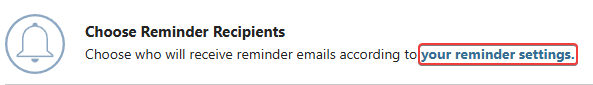 ConstructionOnline's "your reminder settings" text for automated reminder system