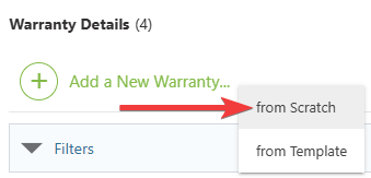ConstructionOnline's Warranty Tracking create from scratch option from the Company Overview section