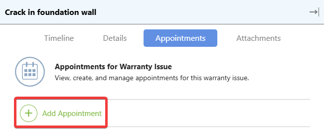 ConstructionOnline's "Add Appointment" button