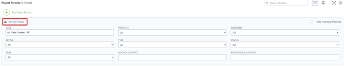 ConstructionOnline's Permit Filters