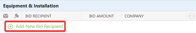 ConstructionOnline's "Add New Bid Recipient" button