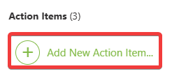 Add a new Action Item within ConstructionOnline's Meeting Minutes