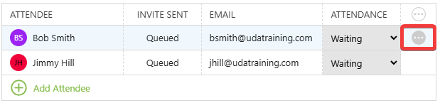 Configure the settings for meeting invitations for an individual Meeting Attendee