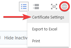 Navigating to ConstructionOnline's Certificate Settings