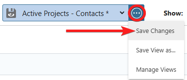 Saving changes to a Saved View