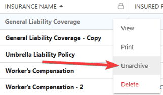 ConstructionOnline's Unarchive option