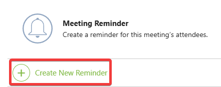 Create a new reminder for construction meetings in ConstructionOnline