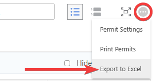 Export construction Permits from ConstructionOnline to Excel