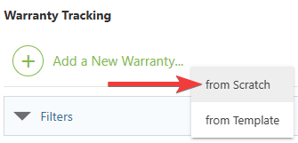 ConstructionOnline's Add a New Warranty button
