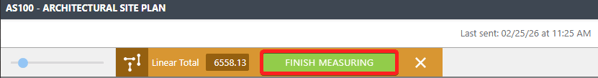 ConstructionOnline's "finish measuring" button