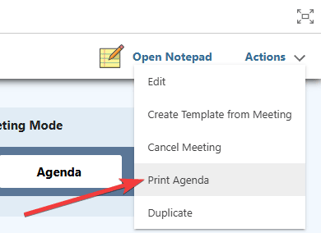 Print professional Meeting Agendas for construction Meetings in ConstructionOnline's Meeting Minutes software