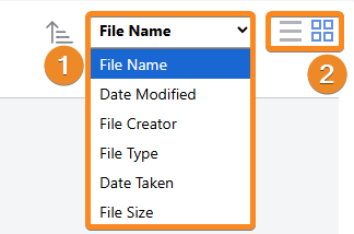 ConstructionOnline's file sort options