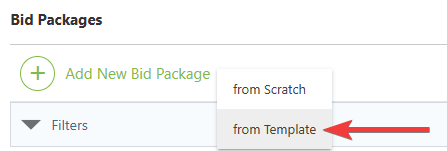 Add New Bid Package from a template option in ConstructionOnline