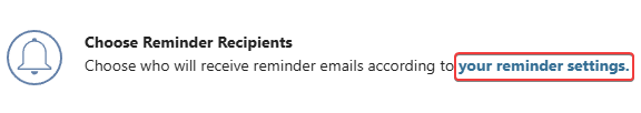 ConstructionOnline's "Your Reminder Settings" text within Warranty creation process