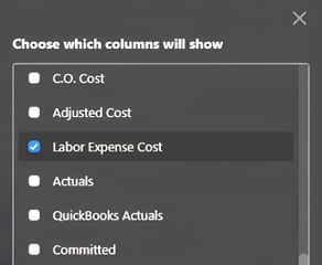 ShowHide Labor Expense Cost Column in Estimate