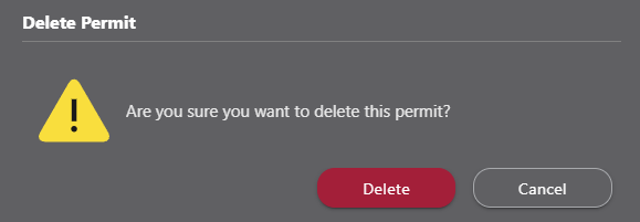 Double-verification message for Permit deletion in ConstructionOnline