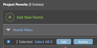 Bulk edit or archive construction Permits in ConstructionOnline