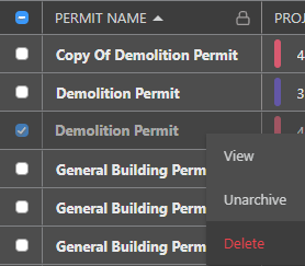 Delete a Permit in ConstructionOnline