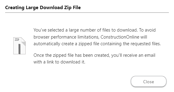 Zip file message