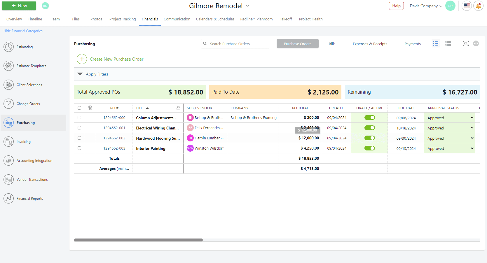 Set Purchase Order & Bill Settings