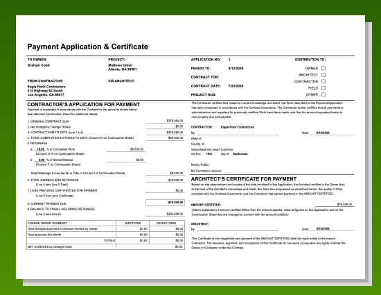 Construction Payment Application