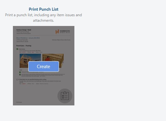 print punch list option