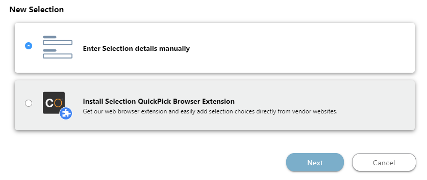 quickpick browser extension second option