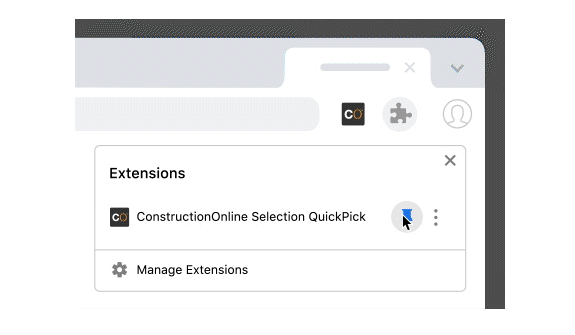 pinning the extension to chrome